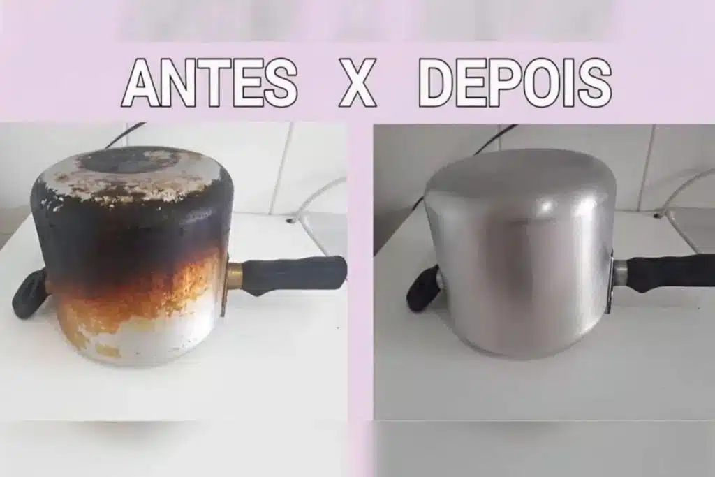 aprenda como limpar panela queimada de gordura