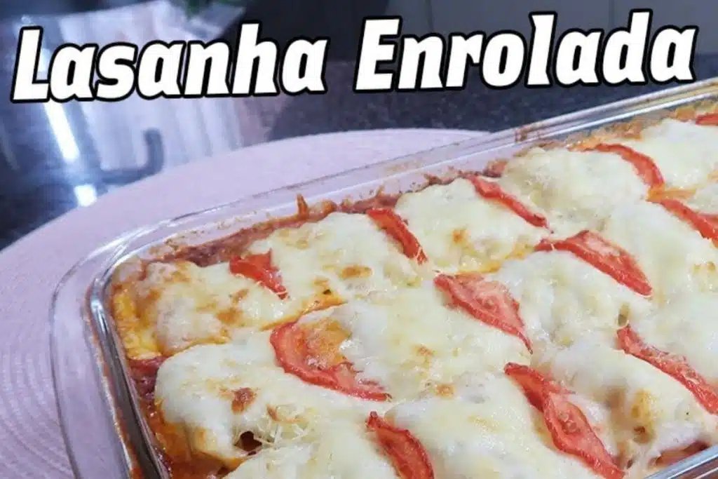 lasanha enrolada com 2 molhos diferentes