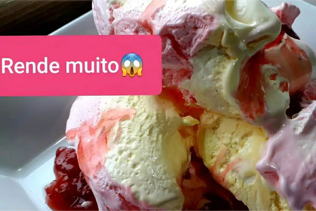 sorvete caseiro que rende bastante
